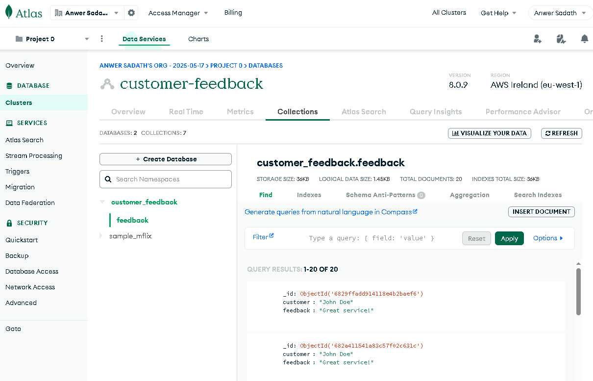 MongoDB Data