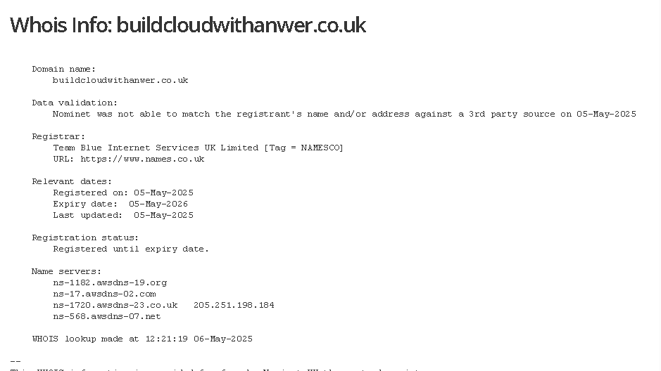 WHOIS information